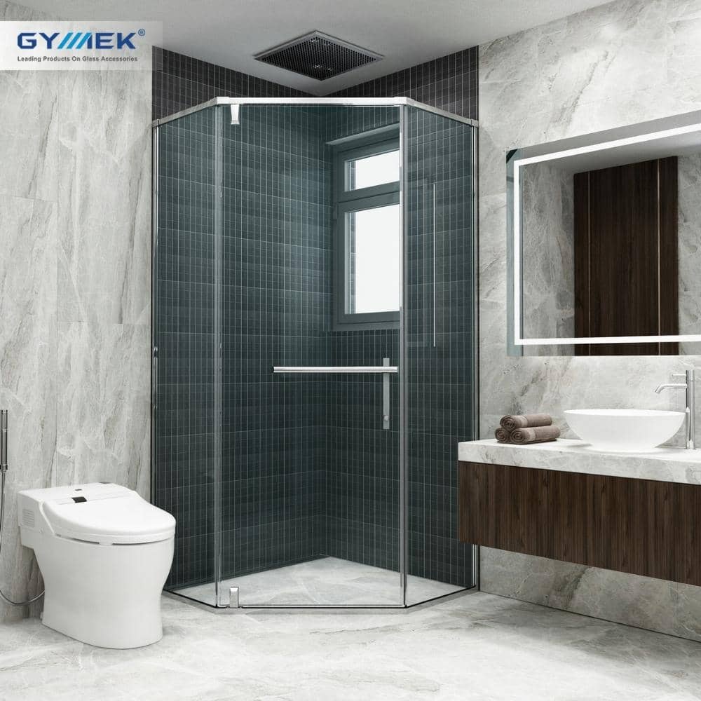 Phòng tắm kính hệ cao cấp cửa mở 135 độ bản lề trục xoay