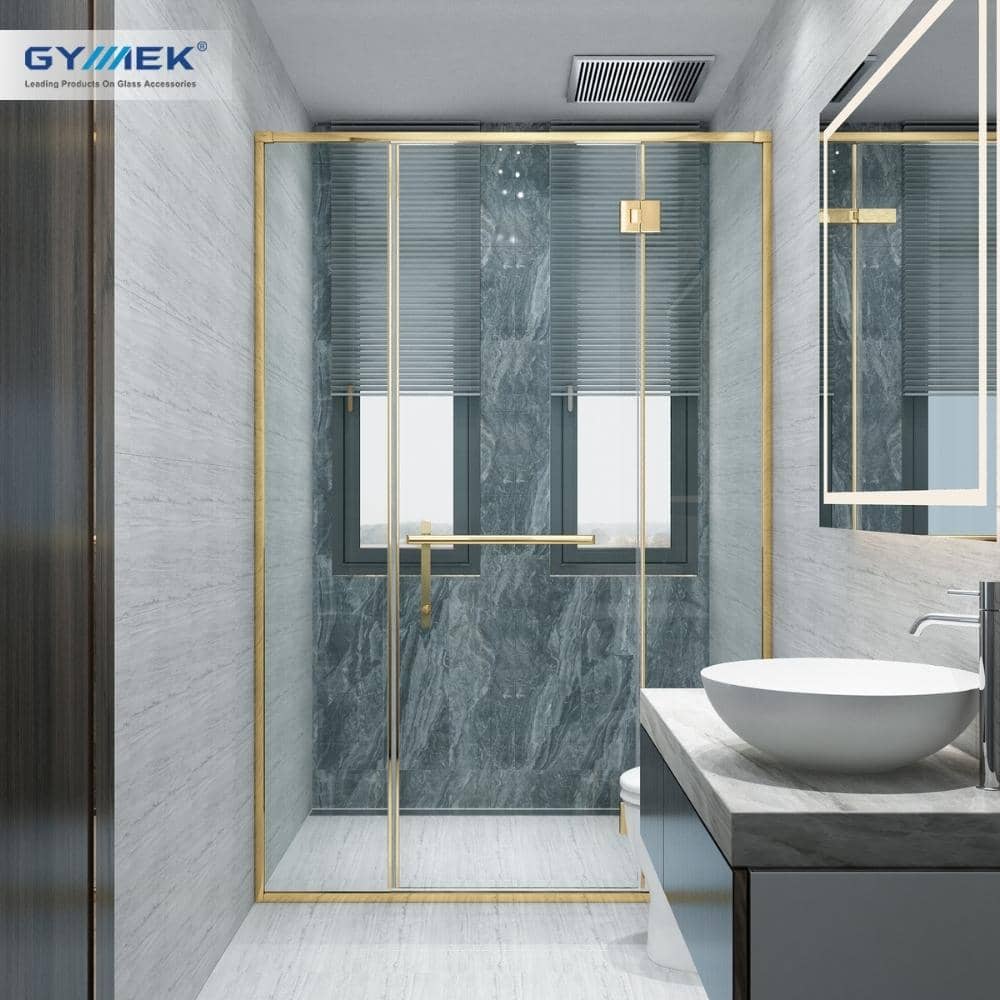 Phòng tắm kính hệ GYMEKcửa mở 180 độ K-K bản lề thường