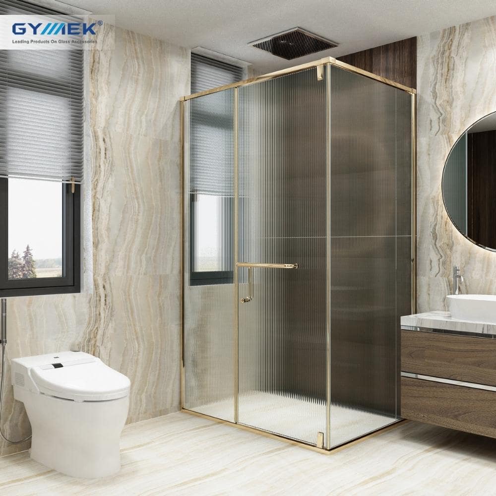 Phòng tắm kính hệ cao cấp cửa mở 90 độ KK bản trục xoay