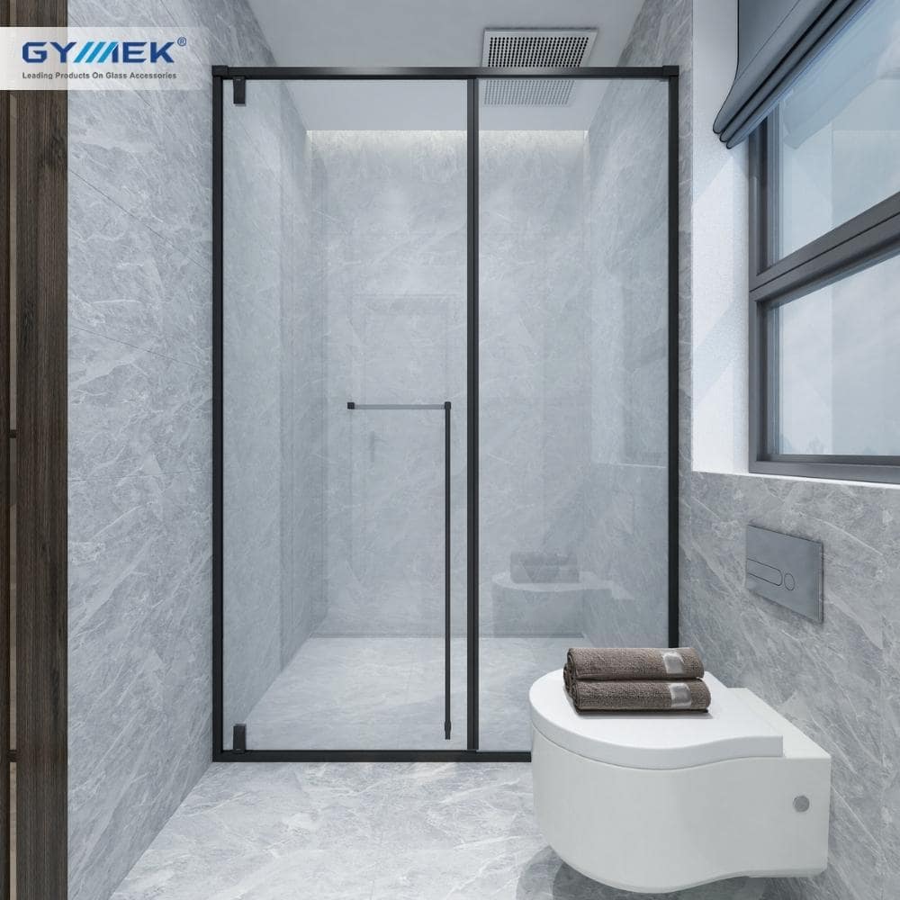 Phòng tắm kính hệ cao cấp cửa mở 90 độ bản lề trục xoay
