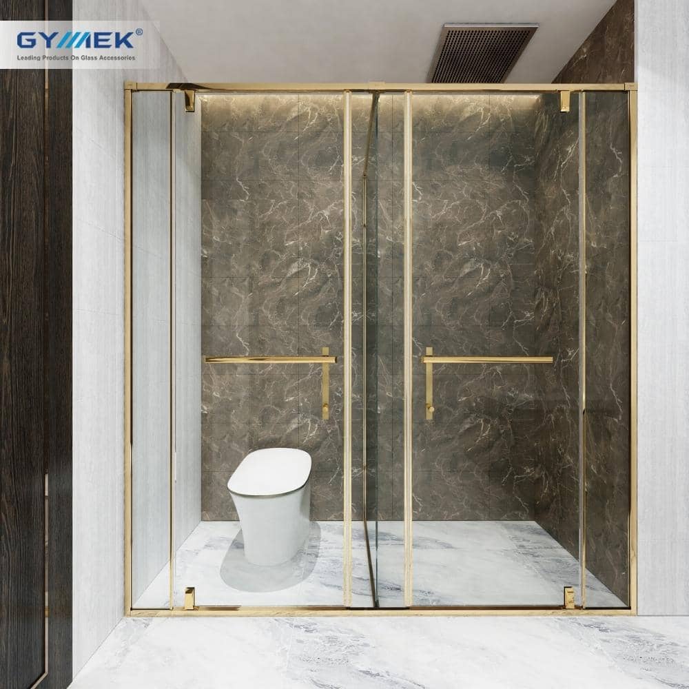 Phòng tắm kính hệ cao cấp cửa mở kép bản lề trục xoay