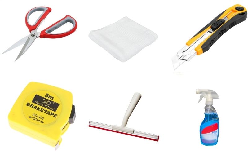 chuẩn bị dụng cụ cho việc dán decal