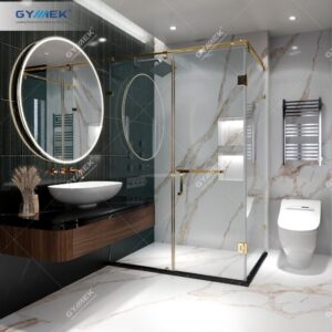 Phòng tắm 90 độ K-K Hệ giằng hộp inox vuông