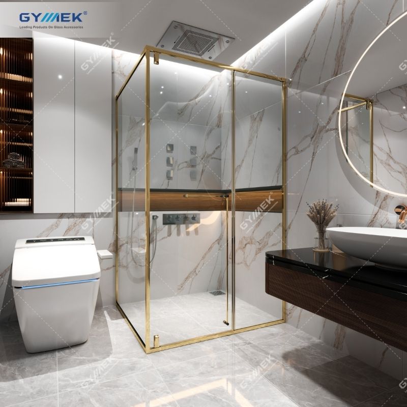 Phòng tắm 90 độ K-K Hệ slim Cửa mở Bản lề trục xoay