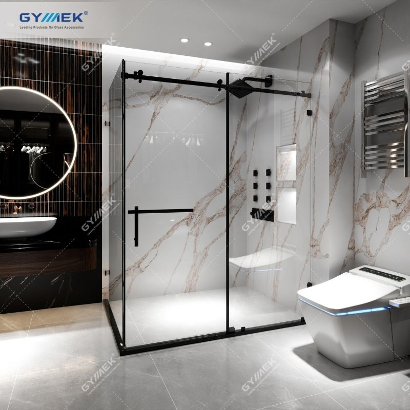 Phòng tắm cửa lùa Hệ lùa ray inox