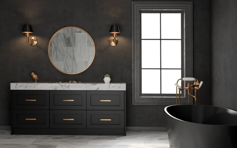 lựa chọn đèn làm vật dụng trang trí phòng tắm