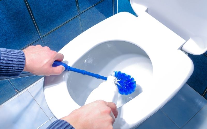 Cách giữ nhà tắm khô ráo: vệ sinh toilet