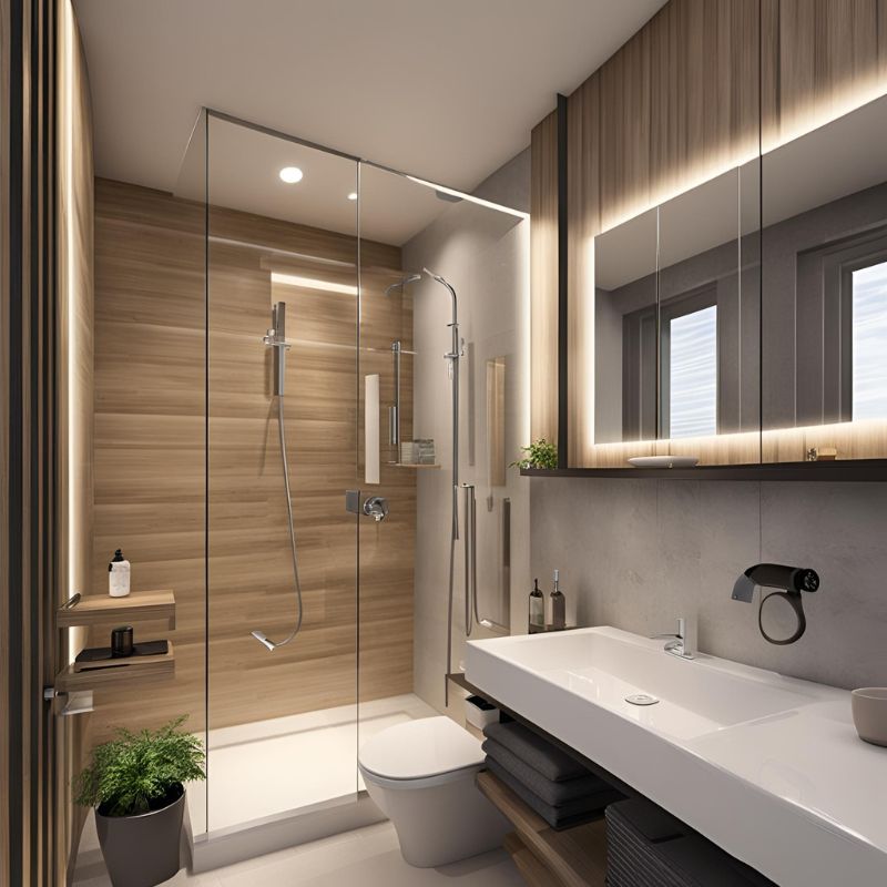 Gợi ý mẫu thiết kế phòng tắm nhỏ 4m2 | Có vách tắm kính