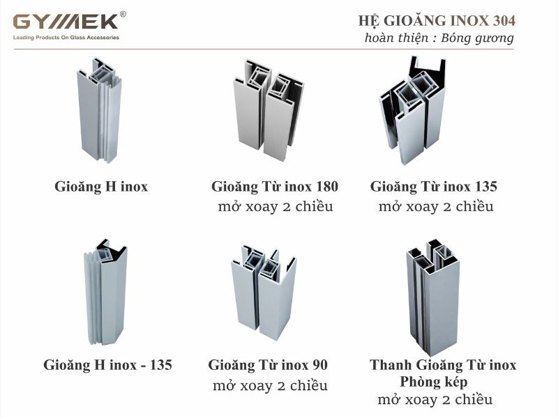 Gioăng Inox Phòng Tắm Kính GYMEK