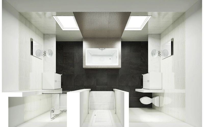 thiết kế nhà vệ sinh và nhà tắm riêng biệt