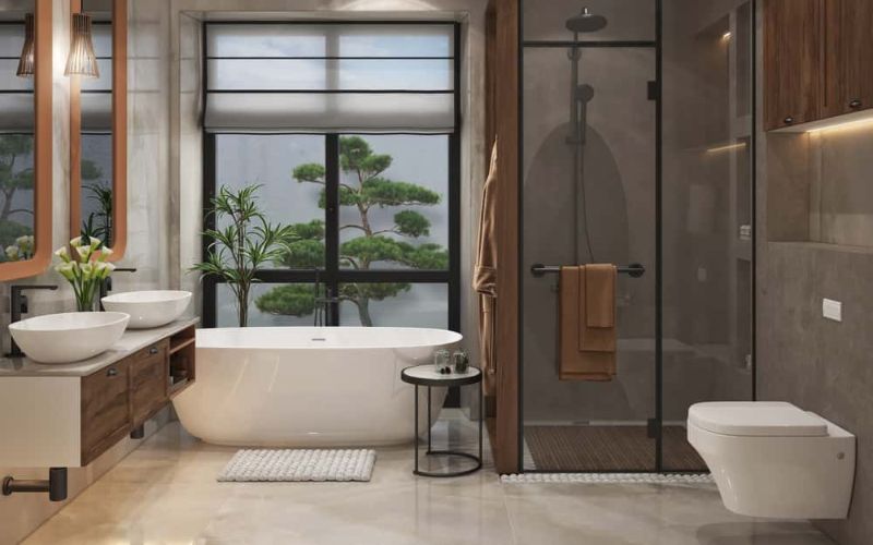 thiết kế nhà vệ sinh và nhà tắm riêng biệt