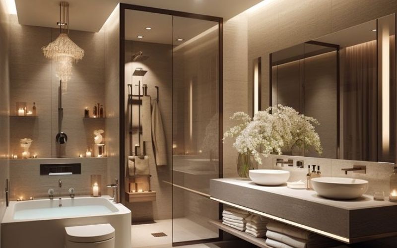 bố trí đèn nhà vệ sinh
