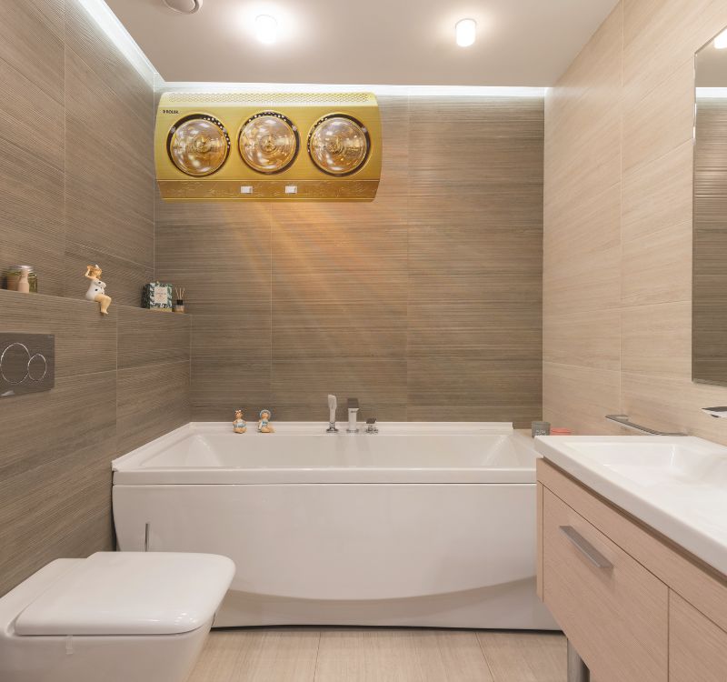 làm ấm không gian phòng tắm
