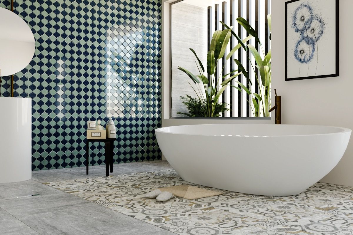 trang trí nhà tắm bằng gạch mosaic