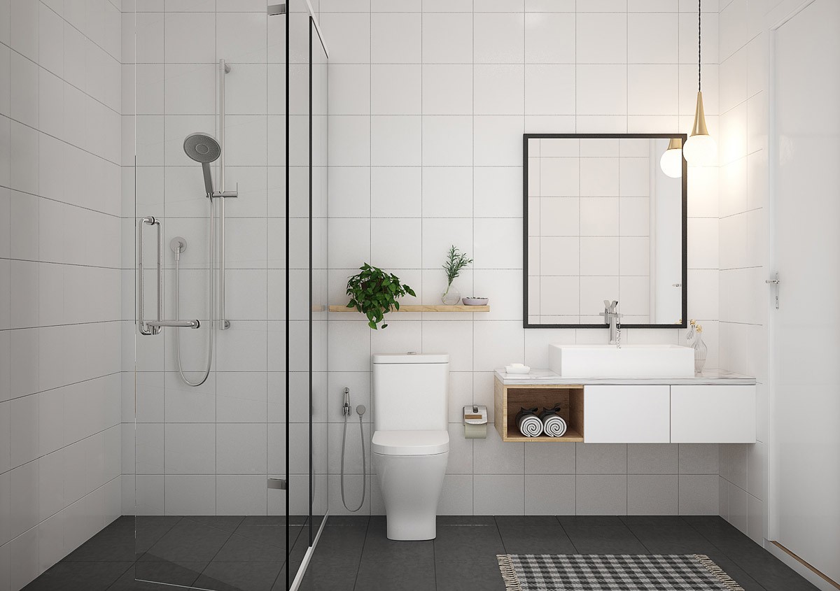 nhà tắm phong cách tối giản
