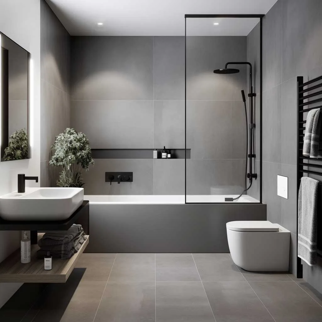 nhà tắm phong cách tối giản
